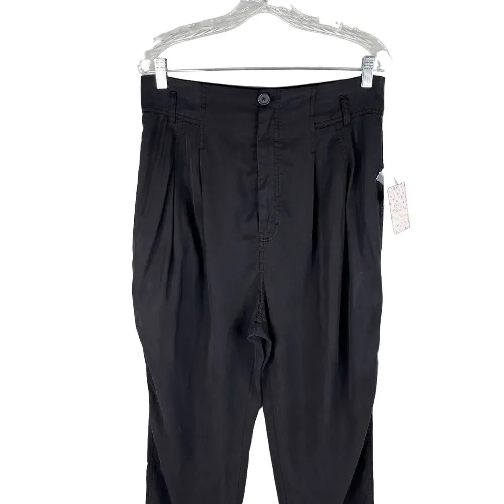 Free People Run Wild High Waist Balloon Pants Black 12 New